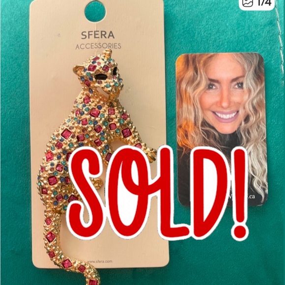 🚨 SOLD OUT 🚨GEMSTONE LEOPARD PIN - Picture 2 of 5